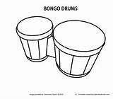 Bongos Colouring Bongo Drums Caticorn Kawaii Cliparthut sketch template