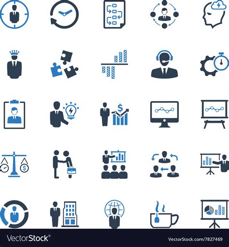 business management icons set  royalty  vector image