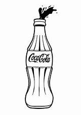 Cola Coca Coke Coloring Bottle Soda Drawing Clipart Pages Diet Glass Para Colorear Botella Dibujos Drink Illustration Etsy Drawn Hand sketch template