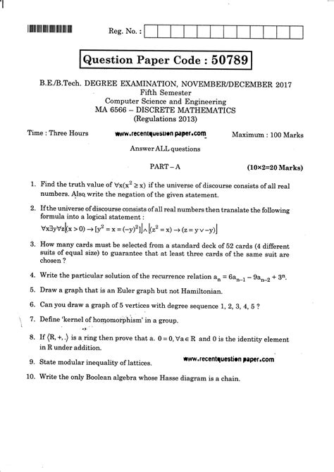 ma discrete mathematics university question paper nov dec