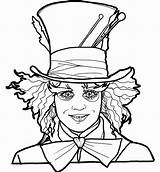 Alice Hatter Chapelier Fou Wonderland Merveilles Judah Wunderland Colorier Malvorlagen Sombrerero Loco Dibujar Clipartmag Outline sketch template