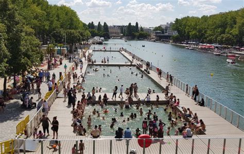 paris canal swimming pool prepare for the algae and long queues the local