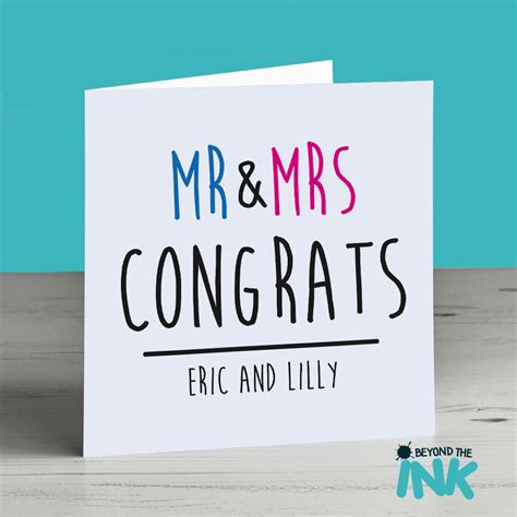 personalised mr and mrs congrats wedding card beyond the ink