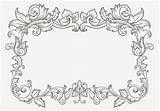 Filigree Border Vector Vintage Floral Simple Vectors Clipart Flower Patterns Graphics Size Ornament Cliparts Icon sketch template