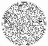 Spirale Cerchio Disegnare Foglie Archzine Loto Mandalas Mazzo Floreale Petali sketch template