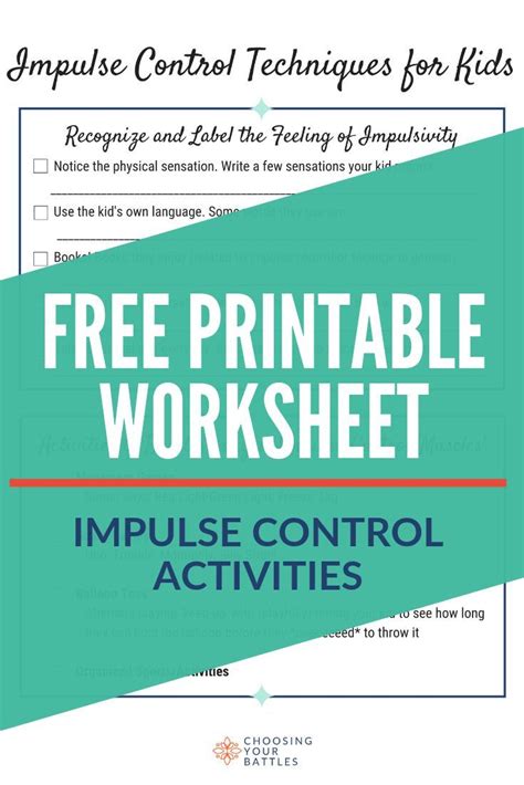 printable impulse control worksheets printable word searches