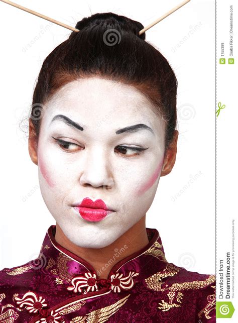 geisha portrait stock image image of side looking