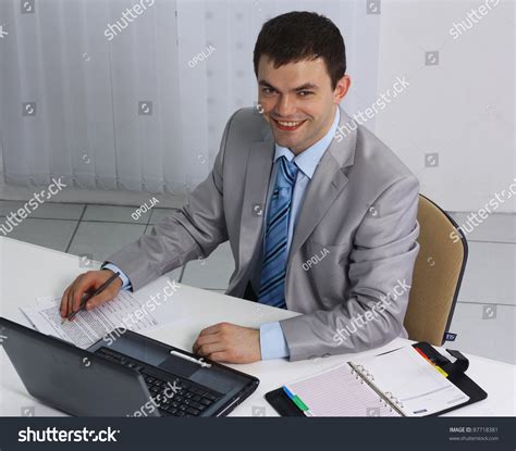 businessman office desk busy stock photo  shutterstock
