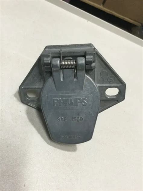 phillips sae   pole trailer wiring connector socket truck side  picclick