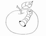Coloring Worm Apple Apples Coloringcrew Worms Pages sketch template