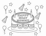 Birthday Coloring Happy Pages Printable Mom Colouring Personalized Print Mummy Mommy Freecoloring Cards Blank Cake Kids sketch template