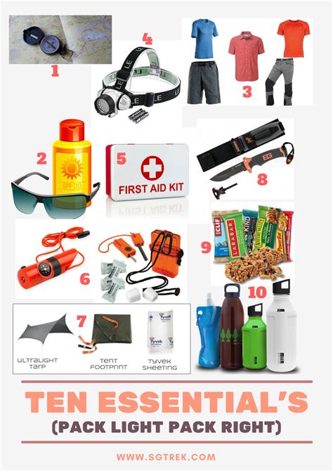 ten hiking essentials  beginners sgtrek