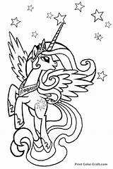 Unicorn Coloring Pony Pages Little Princess Celestia Hard Color Adults Drawing Kids Print Craft Girls sketch template