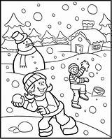 Coloring Snowball Winter Pages Printable Getcolorings Fight Print sketch template