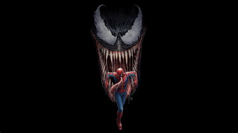 spiderman and venom artwork hd superheroes 4k wallpapers images