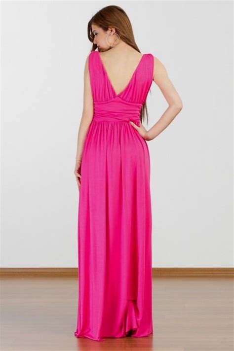 Hot Pink Casual Maxi Dress Looks B2b Fashion