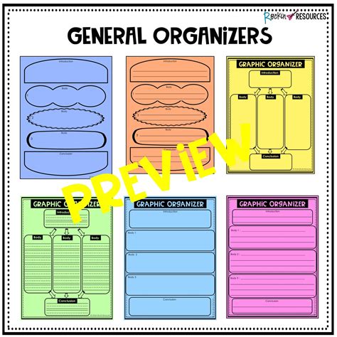 differentiated writing graphic organizers rockin resources