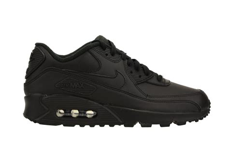 Nike Mens Air Max 90 Leather Running Shoes Black Black 302519 001 Size