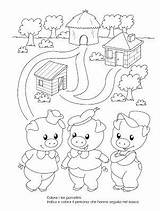 Cochons Maestra Porcellini Tre Fiabe Trois Coloriage Bacheca Cerditos Lamaestralinda sketch template