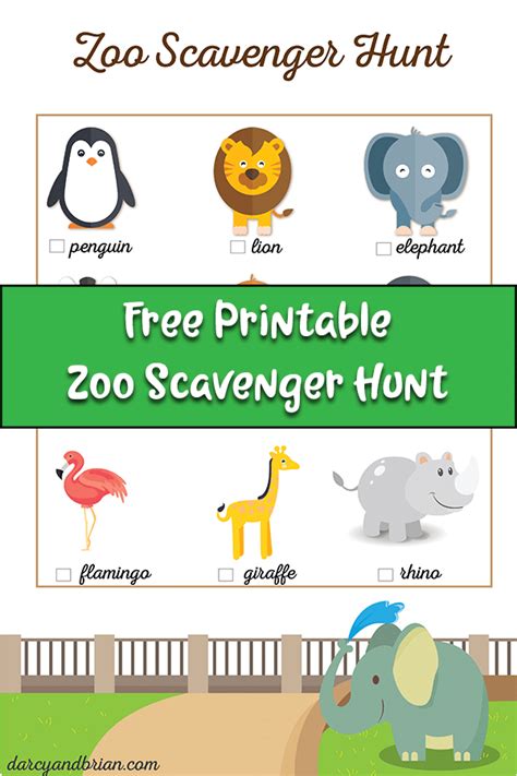 printable zoo scavenger hunt