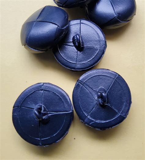 vintage set   large navy blue leather buttons etsy australia