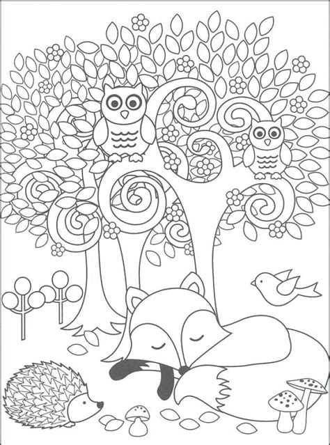 printable coloring pages woodland animals