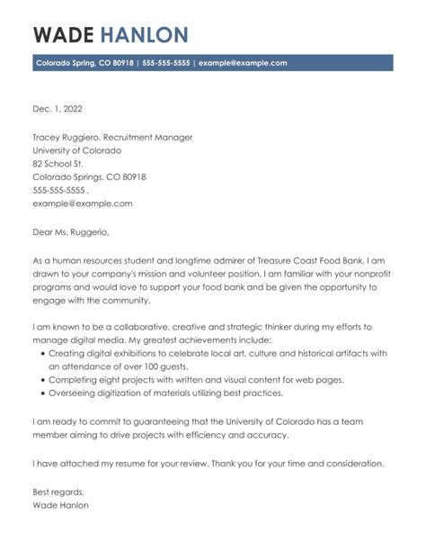 scholarship cover letter examples