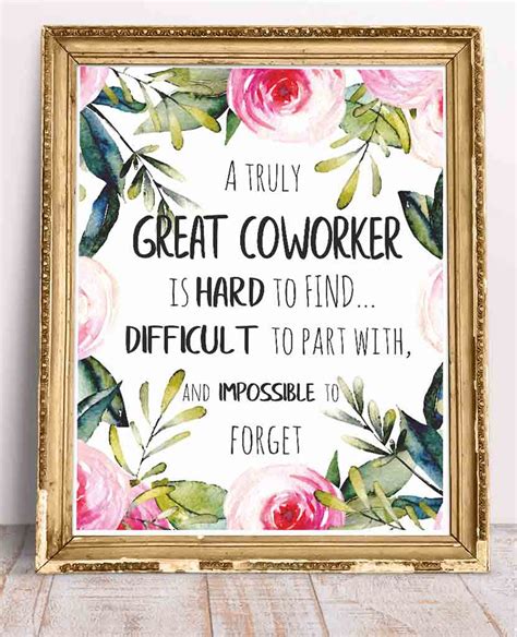 coworker leaving goodbye gift office wall art decor printable quote   great coworker