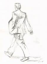 Walking Man Drawing Drawings Pete Hobden Frequent So Cliparts sketch template