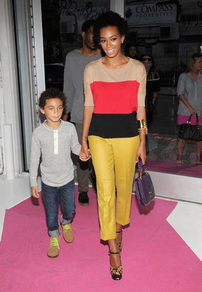 Lights Camera Flashdance Spotted Solange Knowles And Son