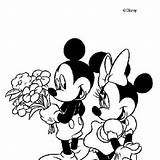 Coloring Pages Mouse Mickey Minnie Printable Flowers Disney sketch template