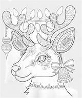 Coloring Pages Christmas Reindeer Printable Intricate Adult Colouring Color Book Winter Sheets Grown Haven Creative Kids Choose Board Visit Getdrawings sketch template