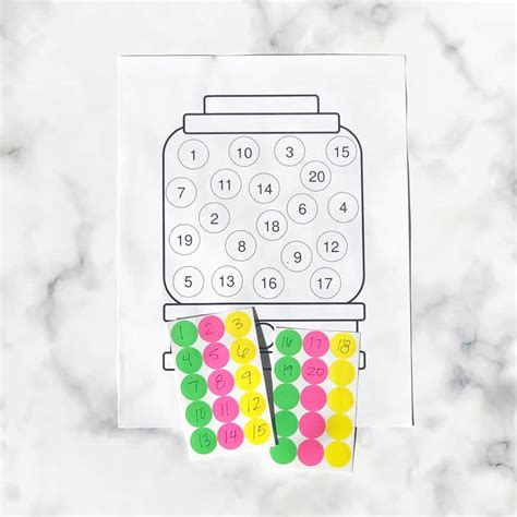 gumball machine printable blank   numbers  dot stickers