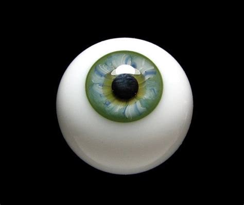 One Huge 29mm German Blown Glass Eyeball Single In Sage Green Not
