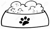Dog Bowl Food Vector Outlined Clip Clipart Bone Stock Vectors Illustration Dish Cartoon Drawings Logo sketch template