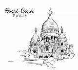 Coeur Sacre Zeichnung Montmartre Basilica Draw sketch template