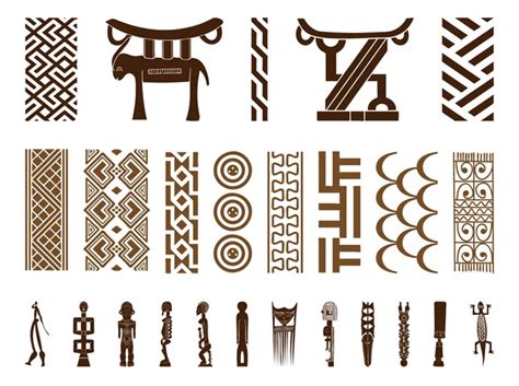 african symbol set vector