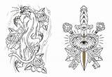 Tattoo Coloring Book Pages Colouring Designs Designlooter Tatuajes Flash Extraordinaire Illustrator Obsessive Oliver Munden Author Meet Seleccionar Tablero 5kb sketch template