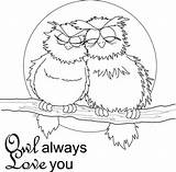 Coloring Pages Valentine Owl Owls Kids Always Valentines Sheets Print Animal Printable Colornimbus sketch template