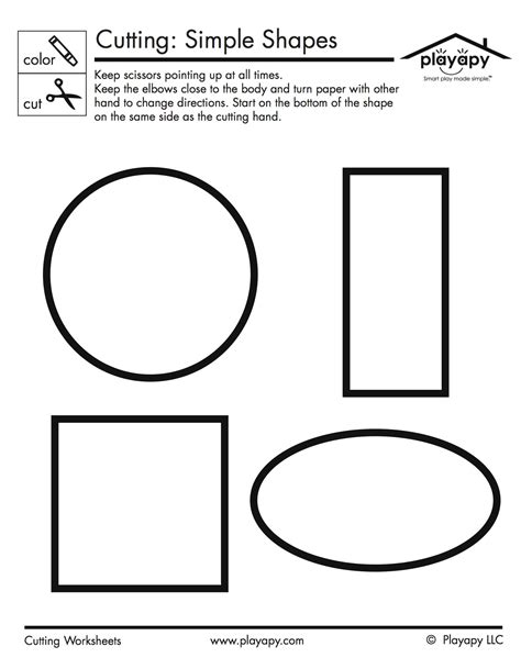 cutting worksheets shapes printable word searches