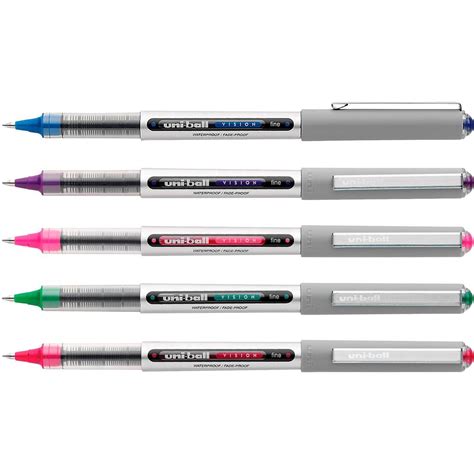 uni ball vision rollerball pens fine  point  mm  point