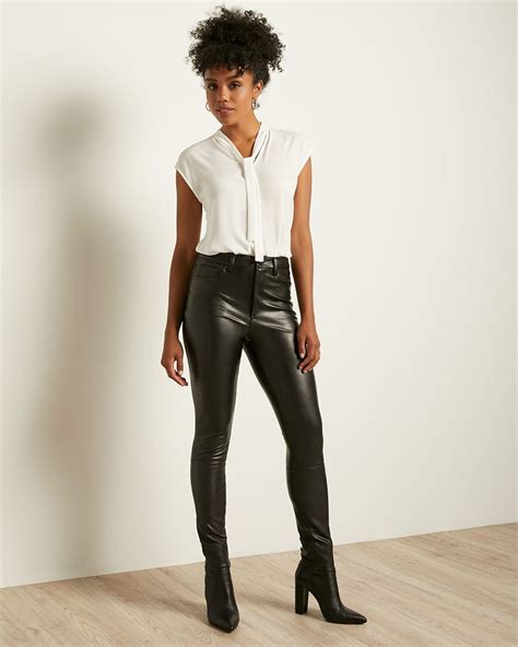 high waisted skinny faux leather pant rwandco