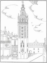 Giralda Monumentos Andalucia Andaluces Colorea Andalucía sketch template