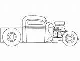 Rod Hot Coloring Pages Outline Cars Color sketch template