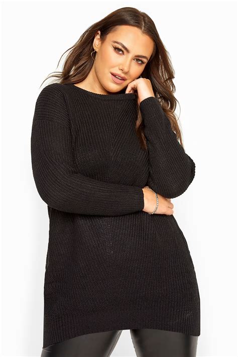 black chunky knitted jumper  clothing