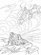 Elijah Coloring Fire Chariot Heaven Taken Pages Baal Prophet Printable Elisha Prophets sketch template