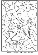 Number Color Mardi Gras Printable Kids Colour Mosaic Coloring Numbers Pages Worksheets Activities Activity Coloriage Sheets Jester Clown Magique Fall sketch template