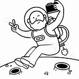 Astronaut Clicking sketch template