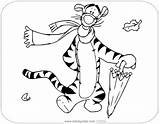 Tigger Coloring Pages Fall Disneyclips Windy sketch template