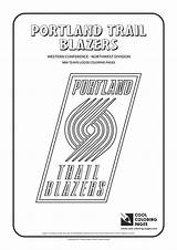 Coloring Nba Pages Logos Blazers Trail Basketball Portland Teams Cool Logo Team Bucks Milwaukee sketch template